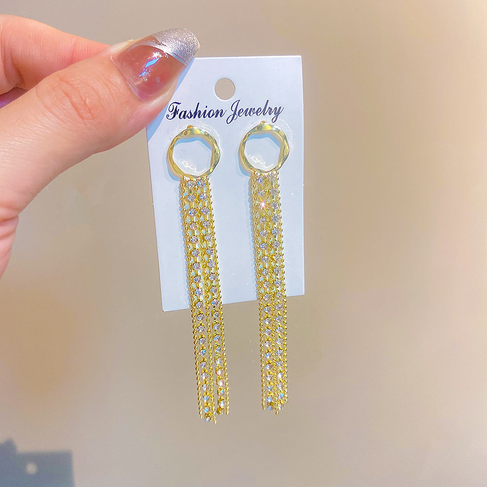 Exaggerated Long Fringe Summer Temperament Copper Earrings