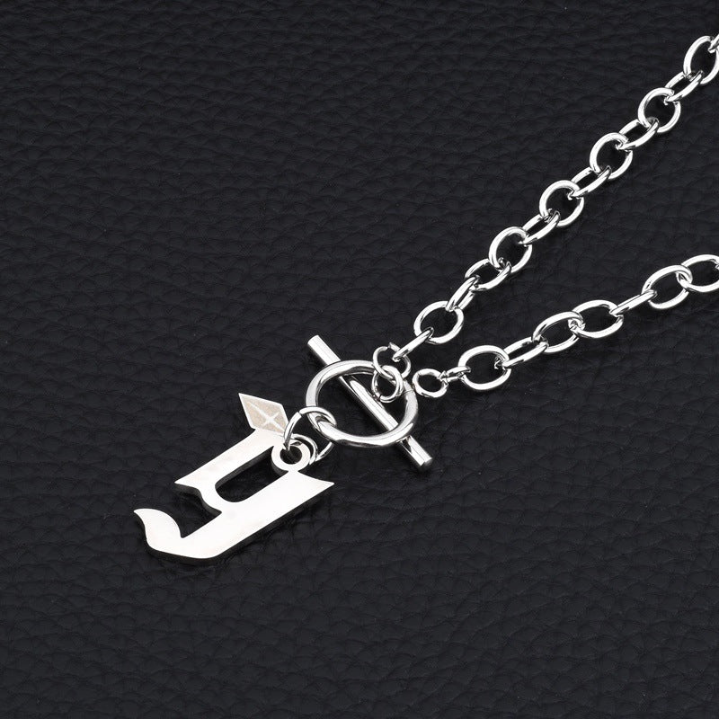 Chaîne de clavicule pendentif anglais colliers en acier titane
