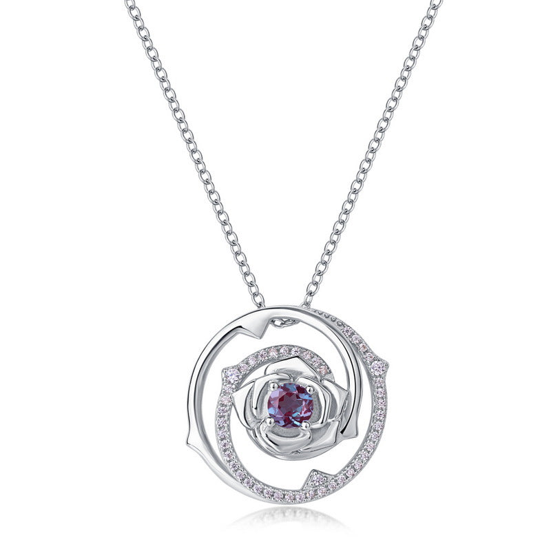 Colliers populaires de mode de chaîne de clavicule de pendentif de Rose de luxe