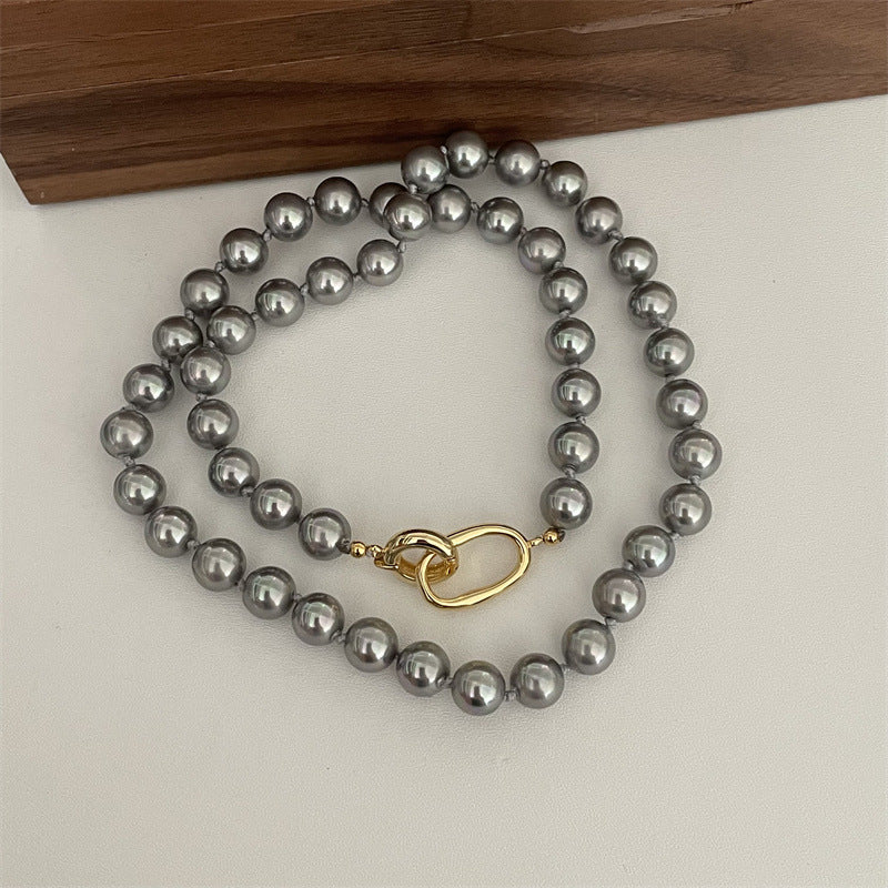 Women's Strong Light Perfect Circle Pearl High-grade Sense Niche Necklaces