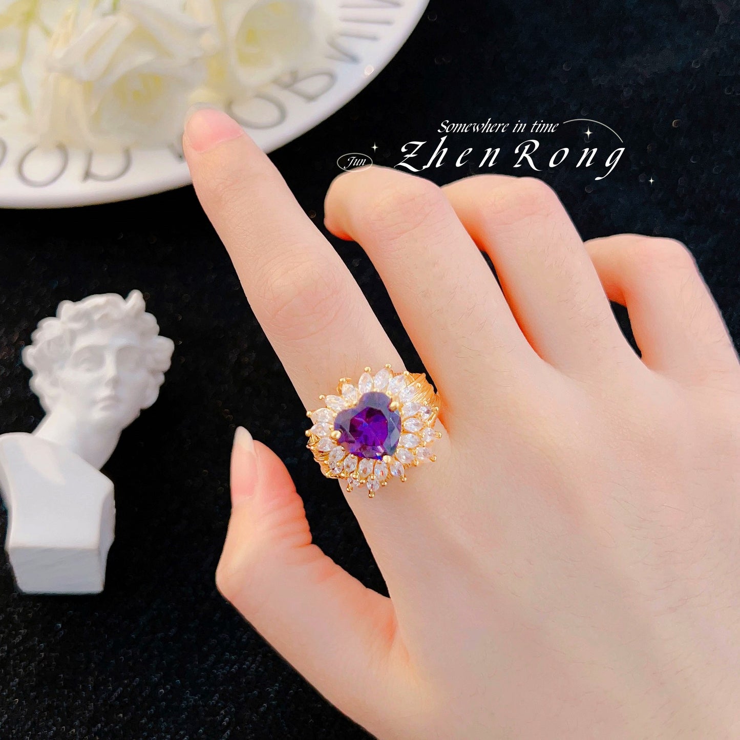 Gems Female Open Middle Ancient Graceful Rings