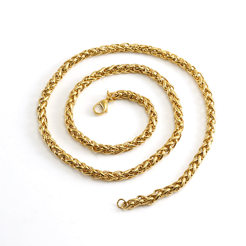 Steel Gold Keel Chain Pendant Finished Necklaces