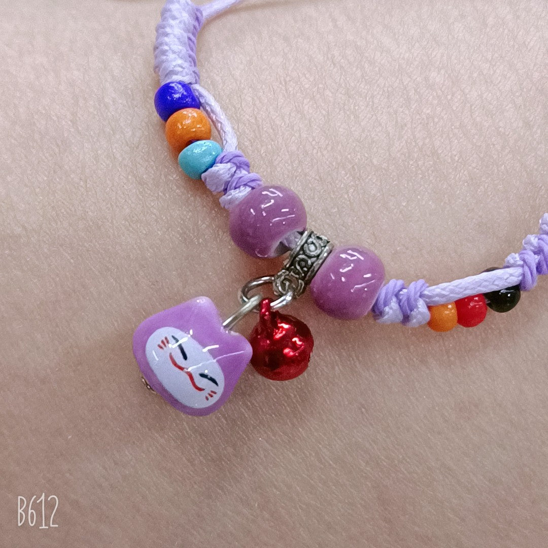 Fußkettchen aus rotem Seil aus Kristalljade, zwei Armbänder