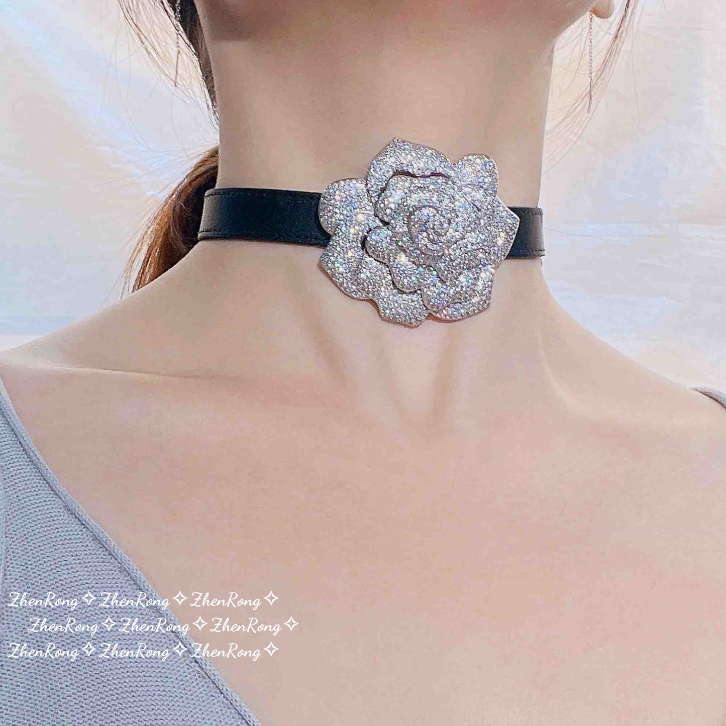 Beauty Camellia Wrist Strap Collar Pendant Bracelets