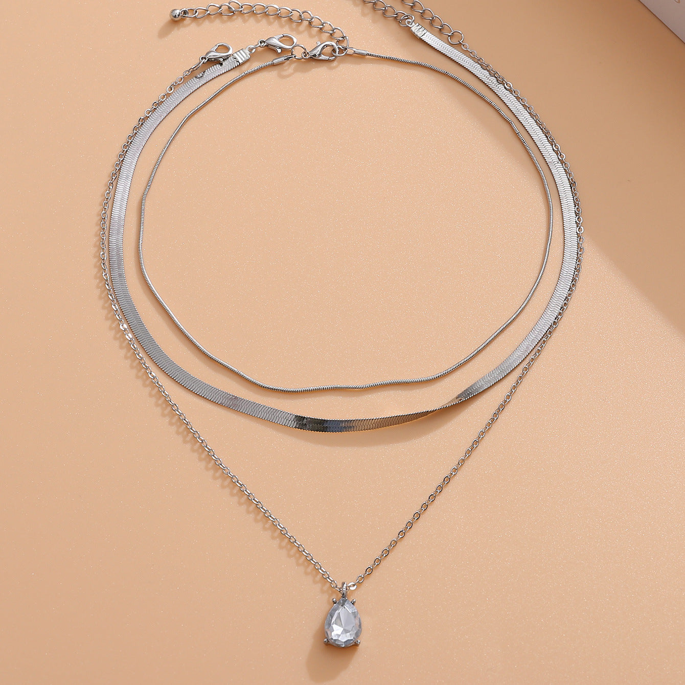 Colliers doux de chaîne de clavicule de tempérament de strass jumeau de Style froid
