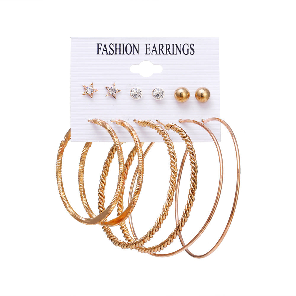 Storage Personality Big Circle Simple Set Earrings