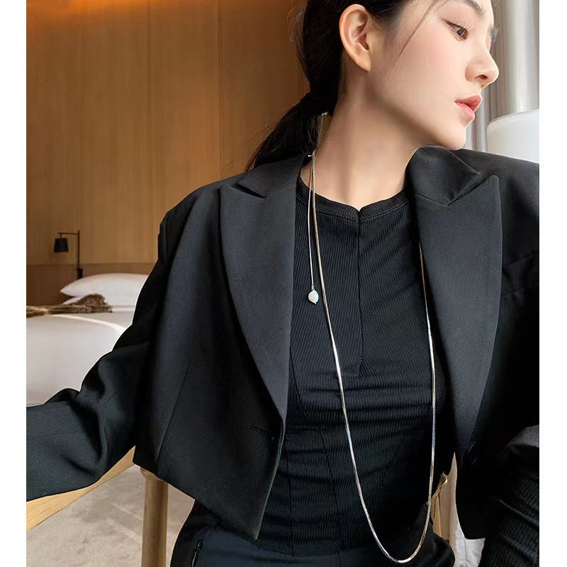Long Square Snake Bones Chain Gold Necklaces