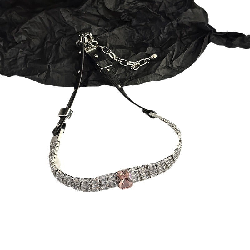 Sier Shiny Gem Fashion Female Clavicle Necklaces