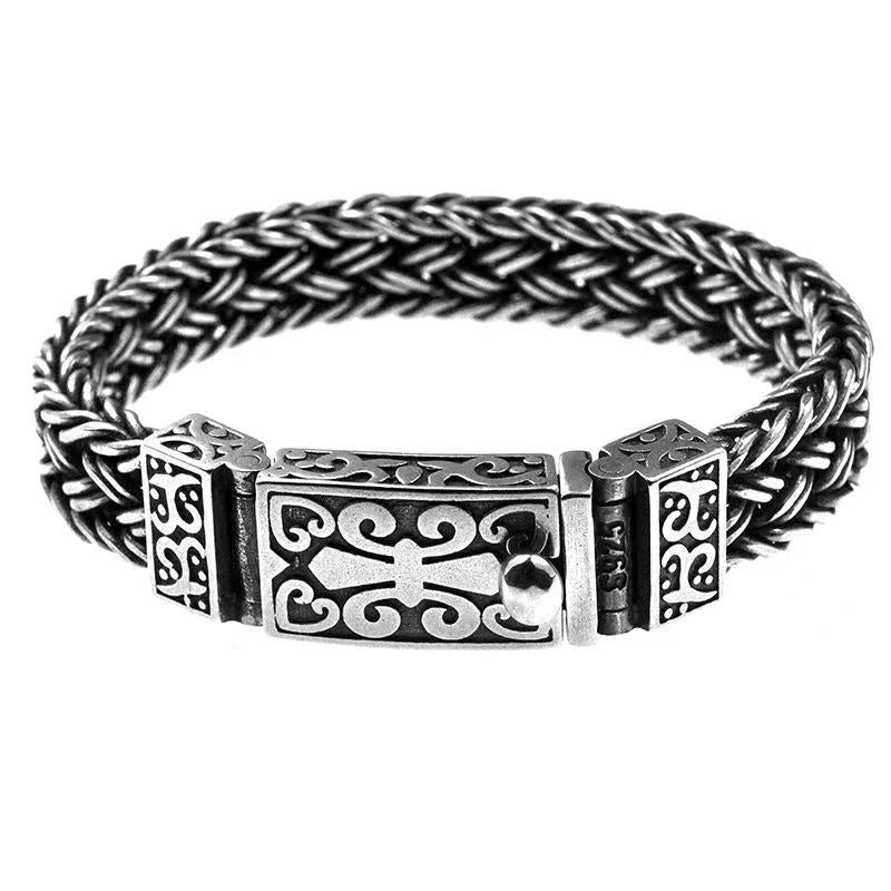 Men's Vintage Thai Hand-woven Wide Thick Trendy Domineering Bracelets