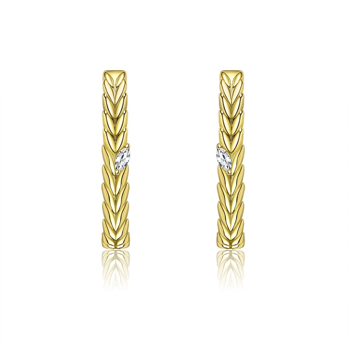 Women's Rabbit Gold Wheat Geometric Square Exquisite Earrings