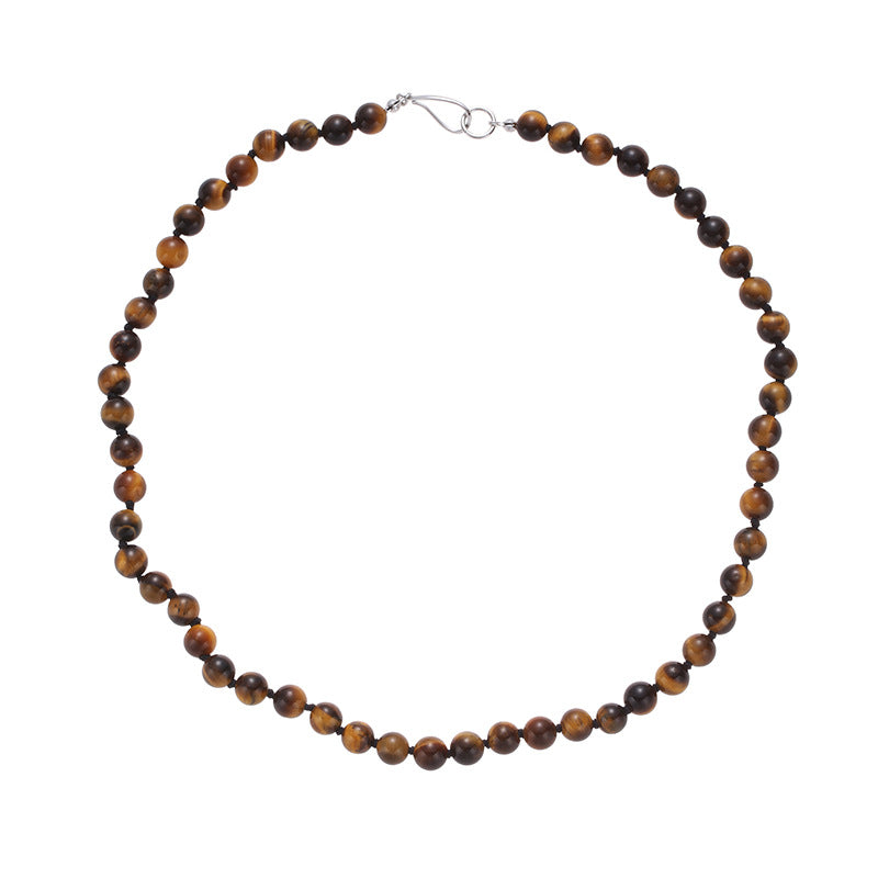 Colliers en œil de tigre de style ethnique rétro chinois Sier