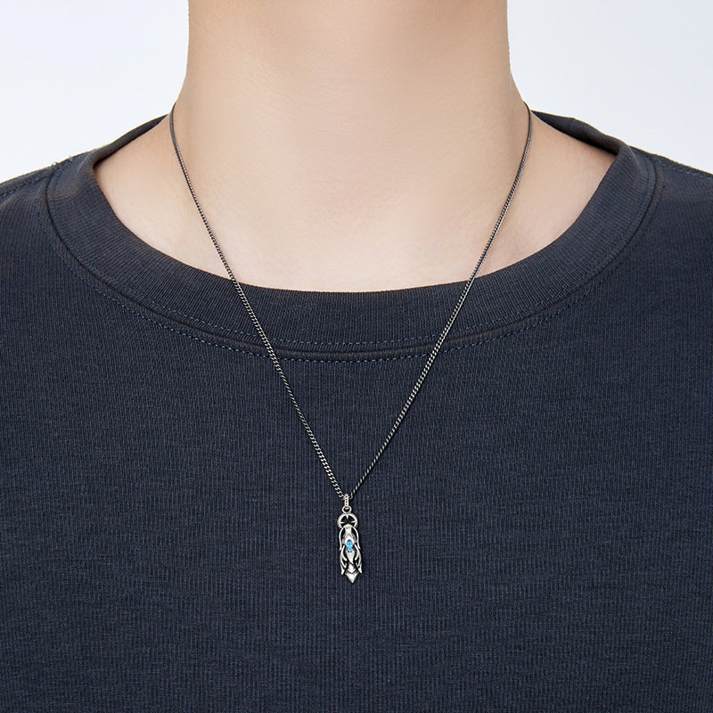Men's Sterling Sier Cologne Trendy Niche Design Clavicle Chain National Necklaces