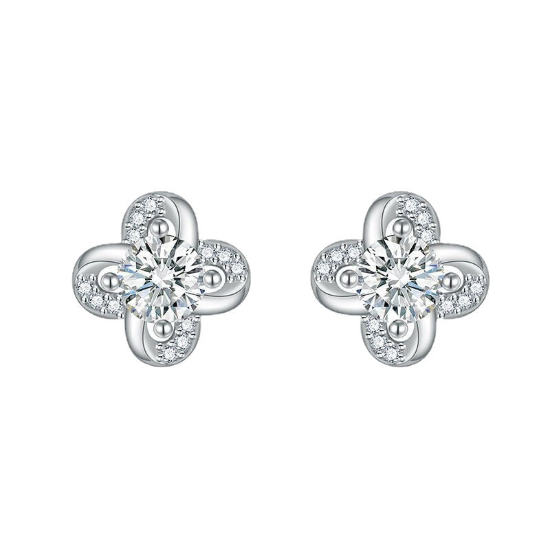 Women's Clover Zircon Jewelry Elegant And Generous Earrings