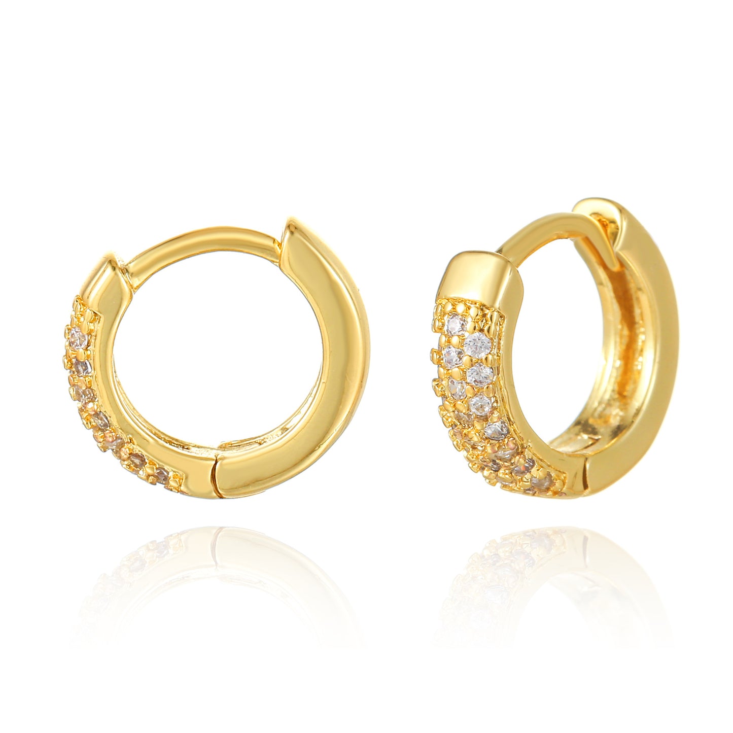 Lux Style Round Micro Inlaid Zircon Ear Stud Earrings
