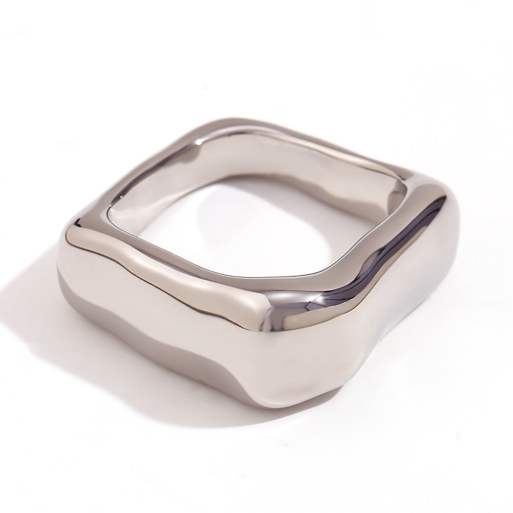 Fashion Simple Niche Stainless Steel Gold-plated Ring
