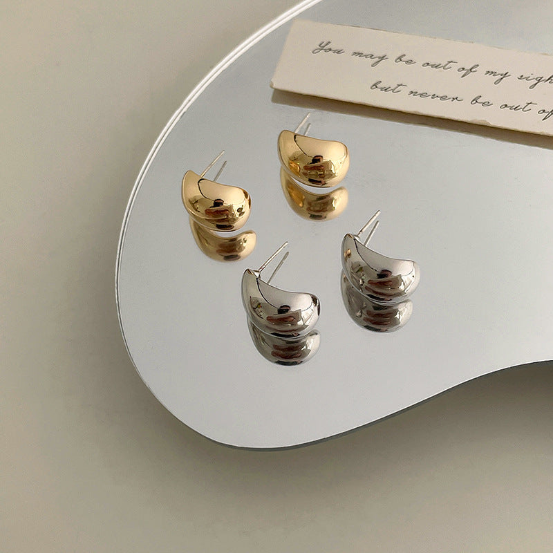 Style Sier Glossy Round Beads Elegant Earrings