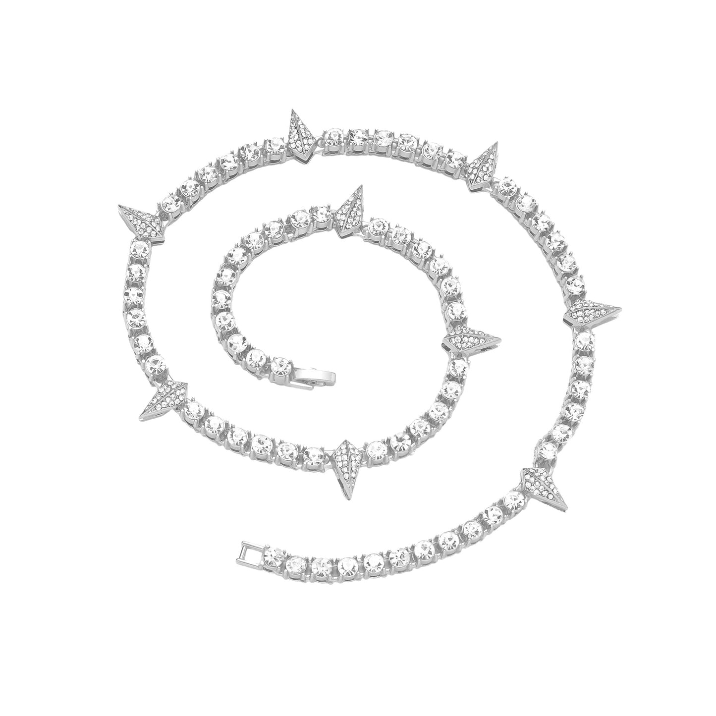 Style Drop-shaped Diamond Stitching Cuban Link Chain Hipster Nightclub Necklaces