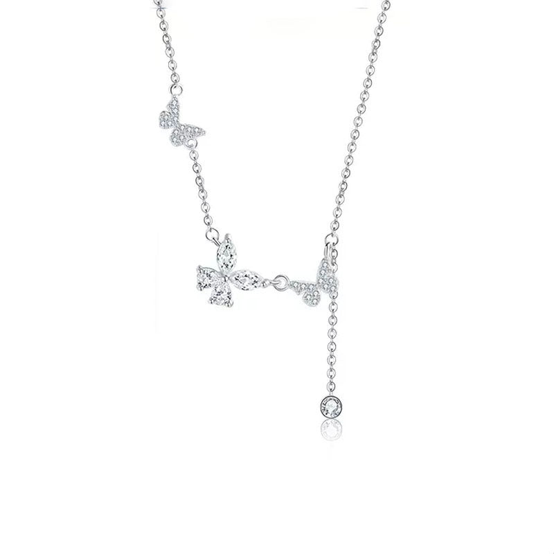 Damen-Quasten-Schmetterling für leichte Luxus-Minority-Schlüsselbeinketten-Halsketten