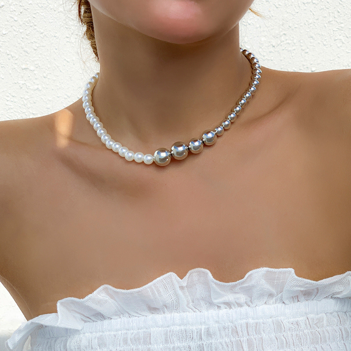 Imitation de perles, coutures simples, créatives et colliers féminins