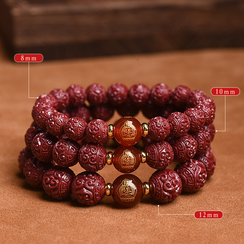 Damen & Herren & Ore Cinnabar Birth Buddha Perlen und Armbänder
