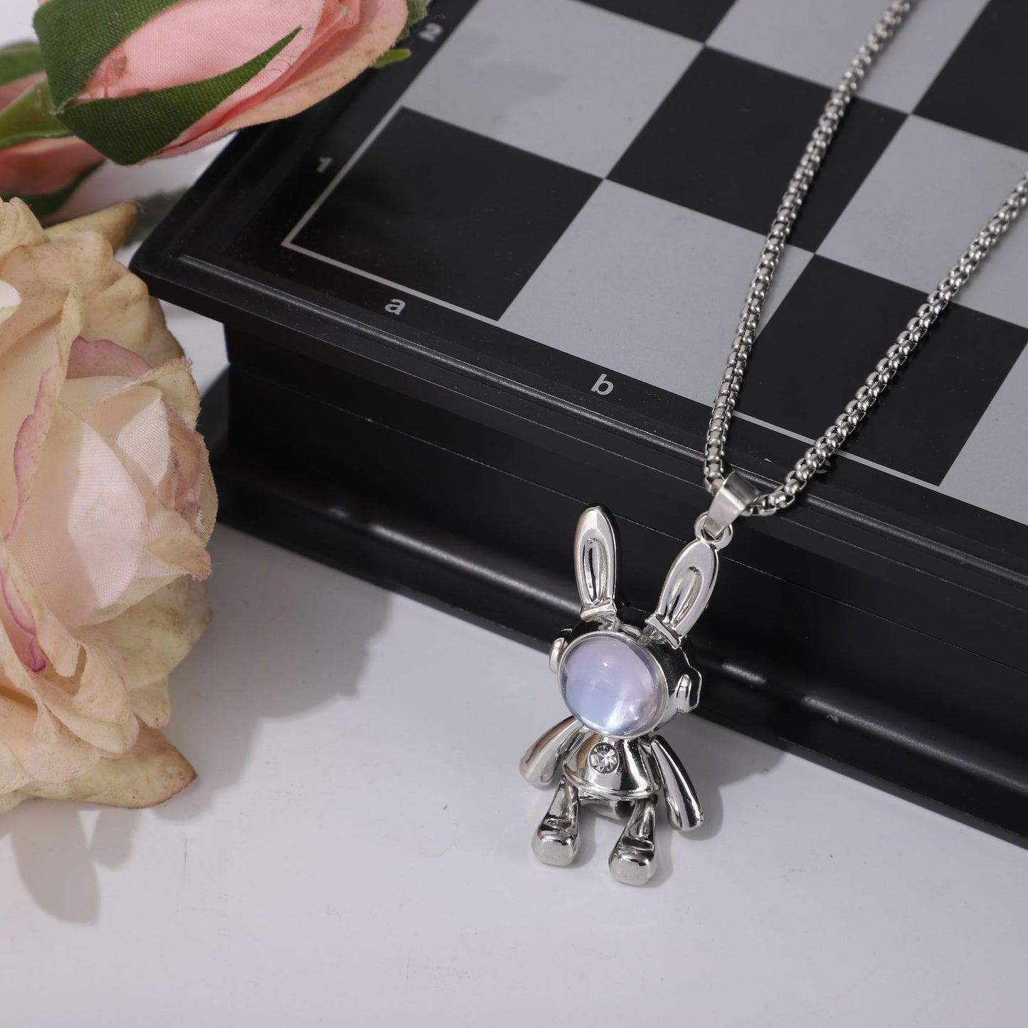 Women's & Men's Movable Mechanical Rabbit Hip Hop Fashion Necklaces