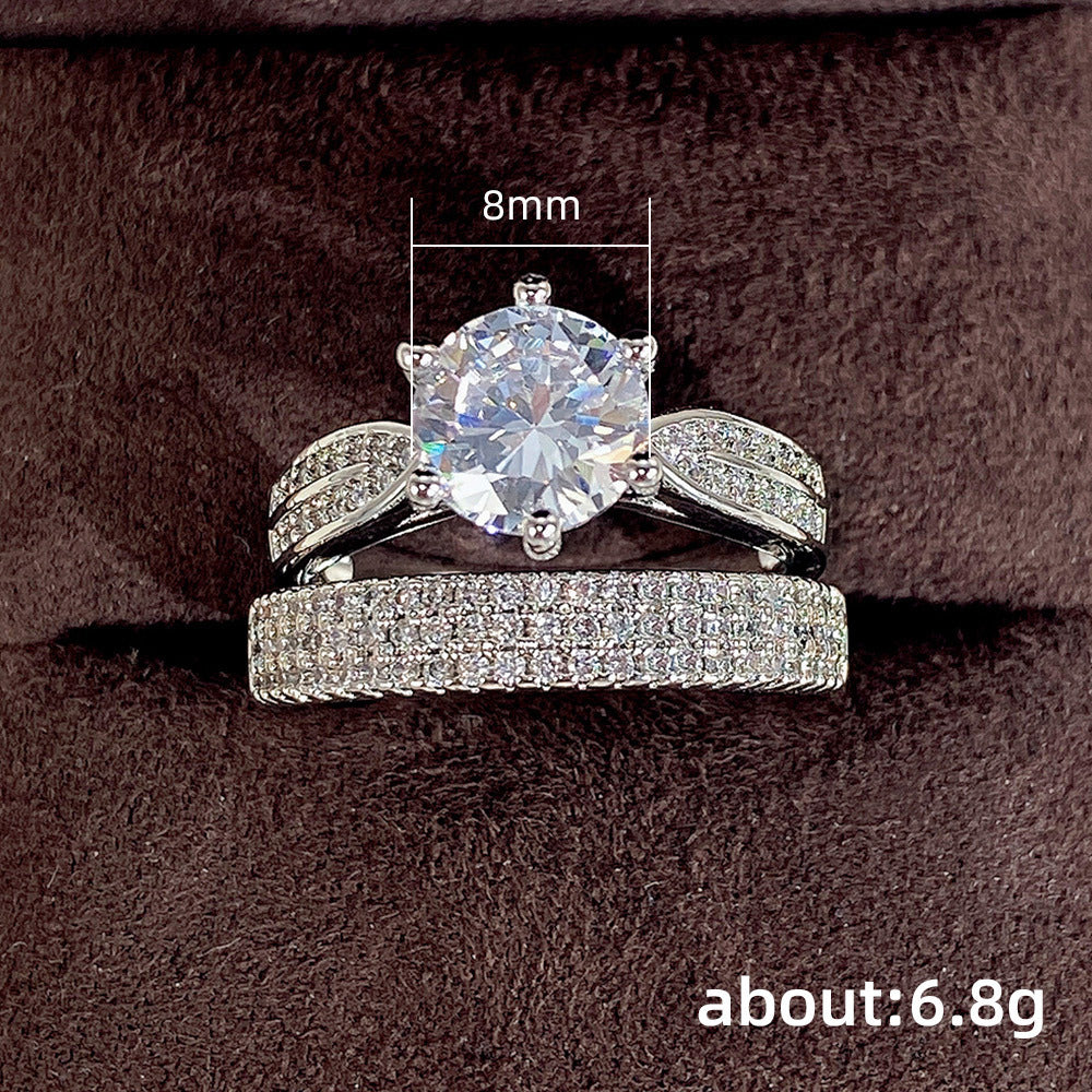 Bagues combinées de mariage de luxe pour femmes et hommes et Shi rétro et couple