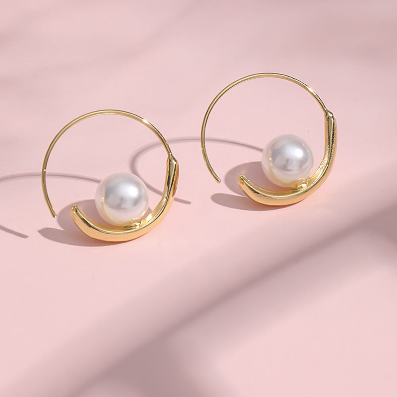 Retro Advanced Sense Pearl Female Light Luxus Ohrringe