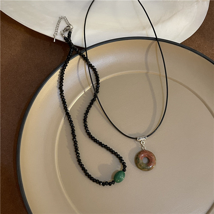 Pendentif fait à la main pour femme, Niche rétro, colliers de clavicule en bambou