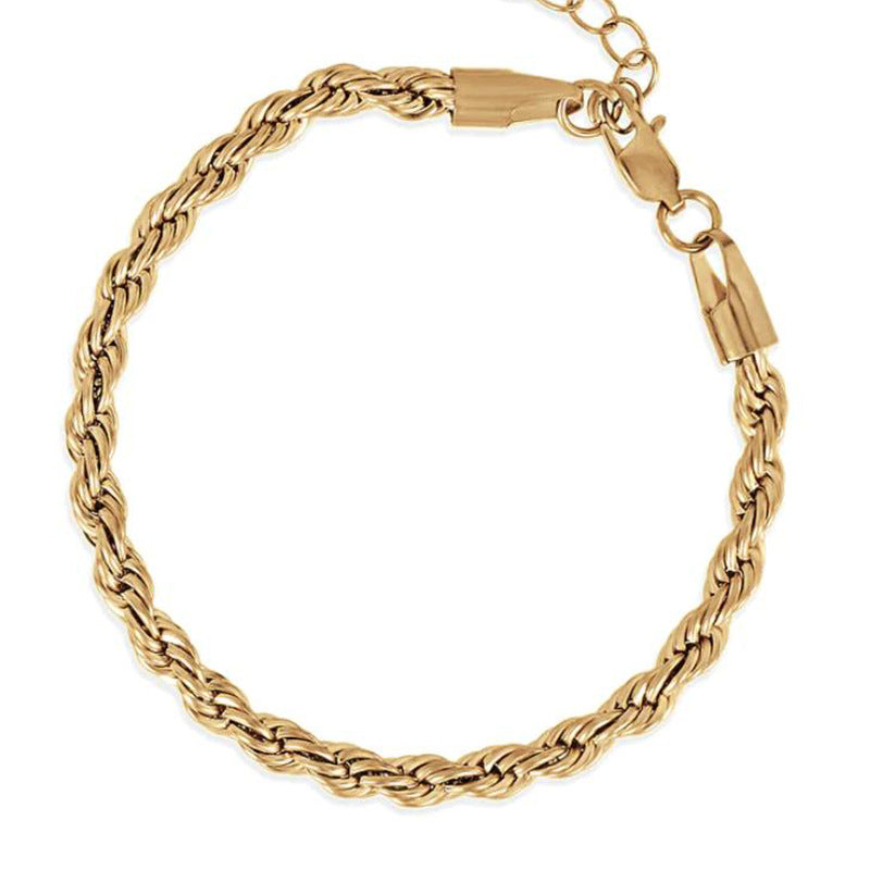 Damen & Herren & Hanfblumen Kette Tide Titanstahl Dicke Nische und Armbänder