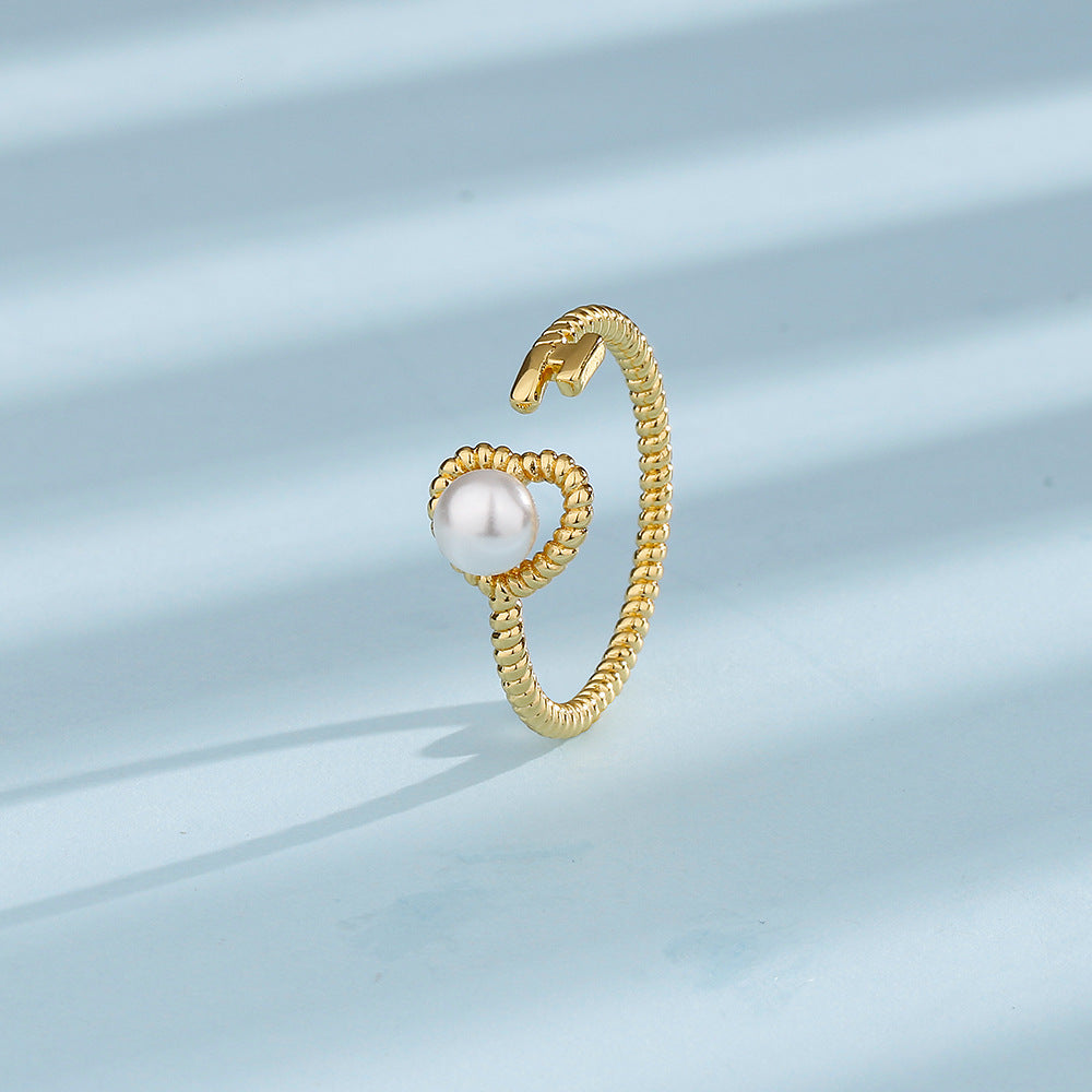 Sweet French Style Temperament Twist Heart-shaped Rings