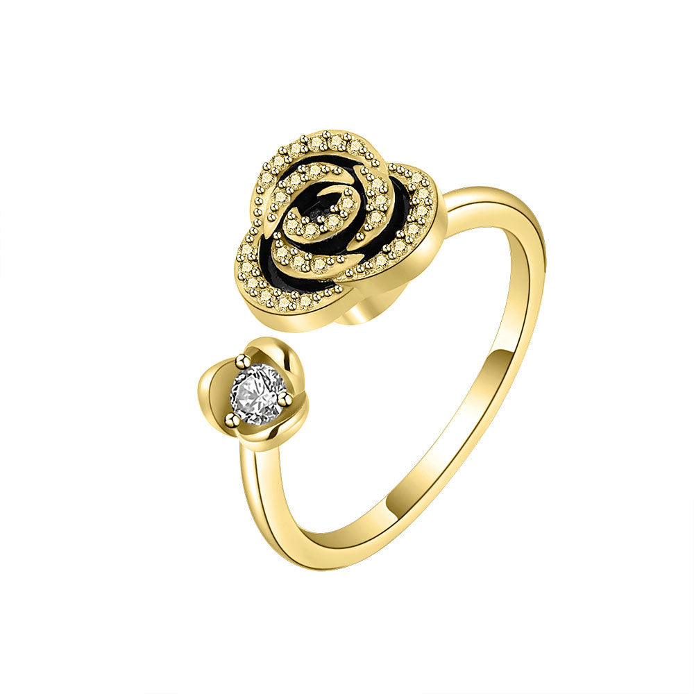 Women's Rotatable Fashion Personalized Cold Style Flowers Rings