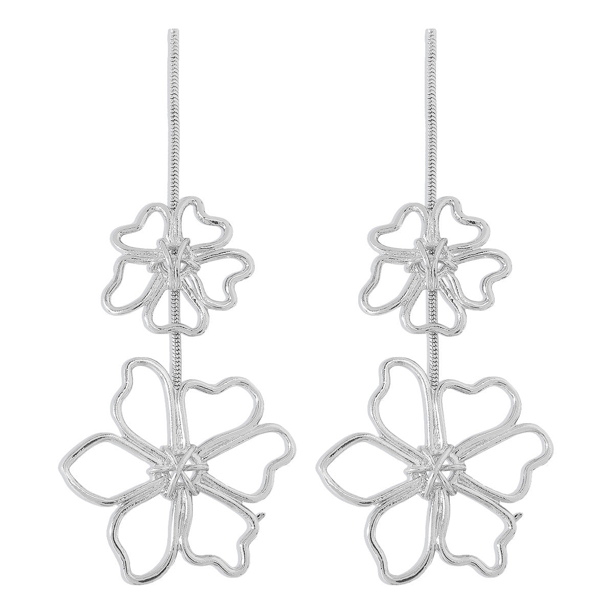 Colliers exagérés de clavicule de fleur en alliage à la mode rétro