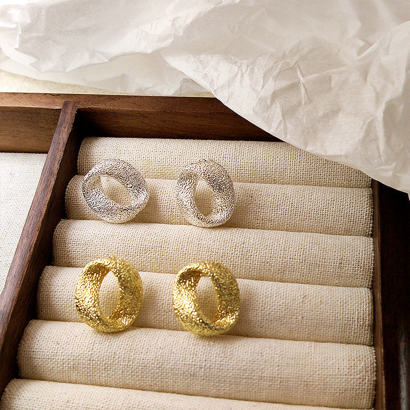 Women's Sparkling Frosted Geometric Ear Retro Style Earrings