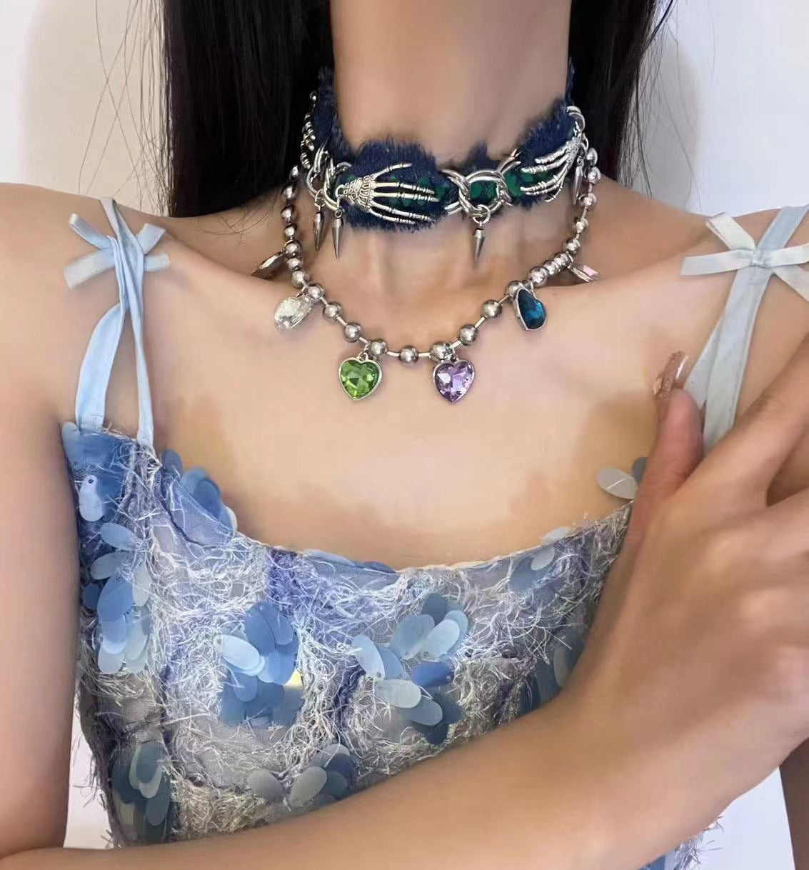 Niche de chaîne à griffes faite à la main, colliers de Cowboy fait à la main