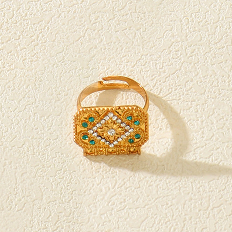 Light Luxury Simple Palace Style Metal Square Earrings