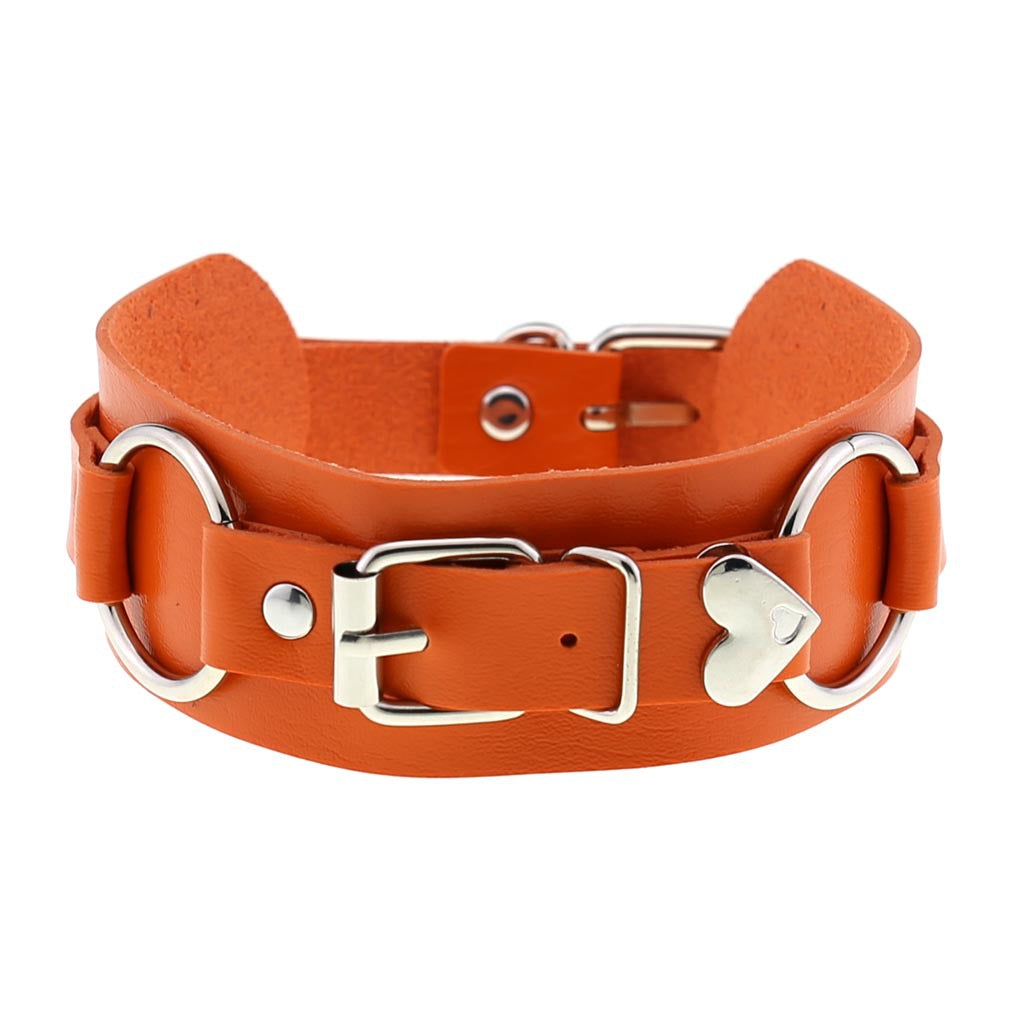 Colliers de ceinture personnalisés en cuir punk Heart Love