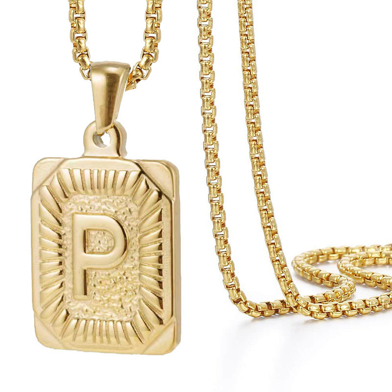 Colliers dorés simples en acier inoxydable Hip Hop pour hommes