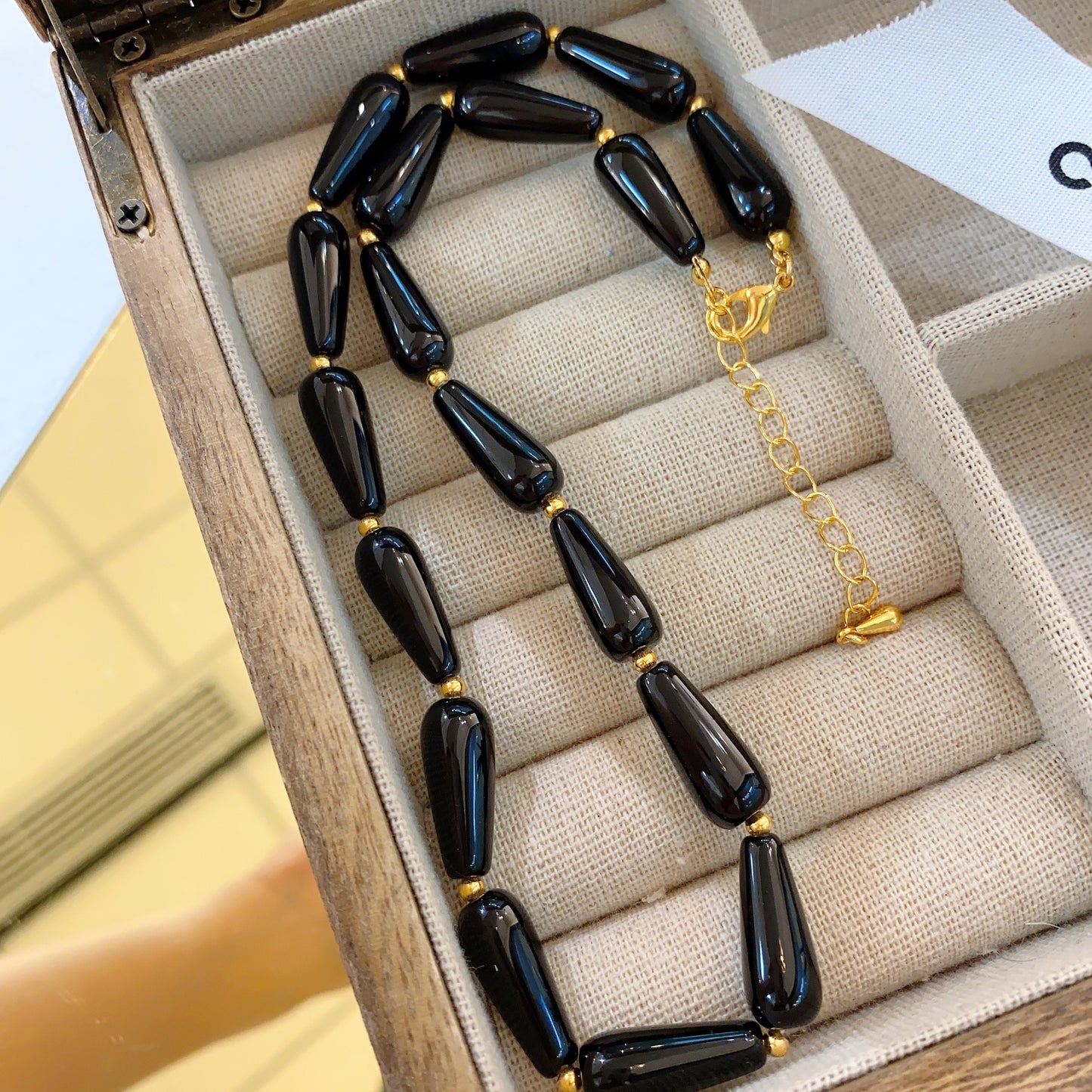 Black Agate Beaded Female Light Luxury Minority Necklaces