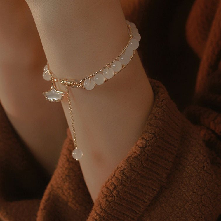 Style Ginkgo Leaf Female Design Elegant High Sense Gentle Magnetic Bracelet