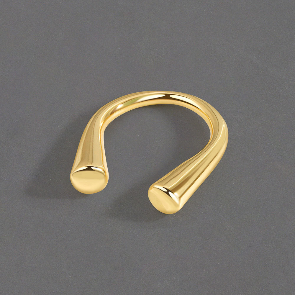 Damen-Stil, schlicht, elegant, U-förmig, glänzende Ringe