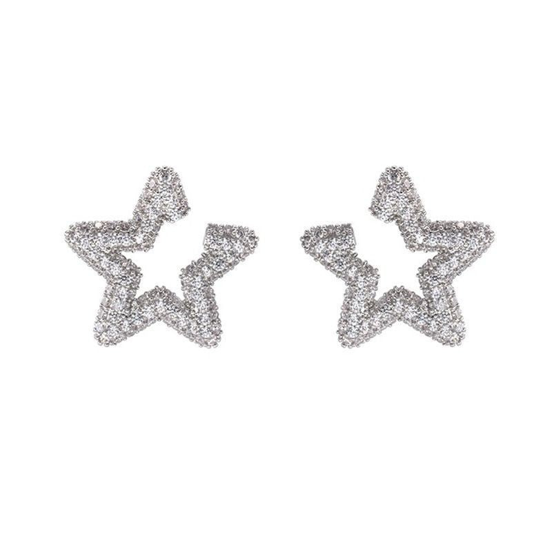 Rhinestone Star Ear Female Sense Light Earrings