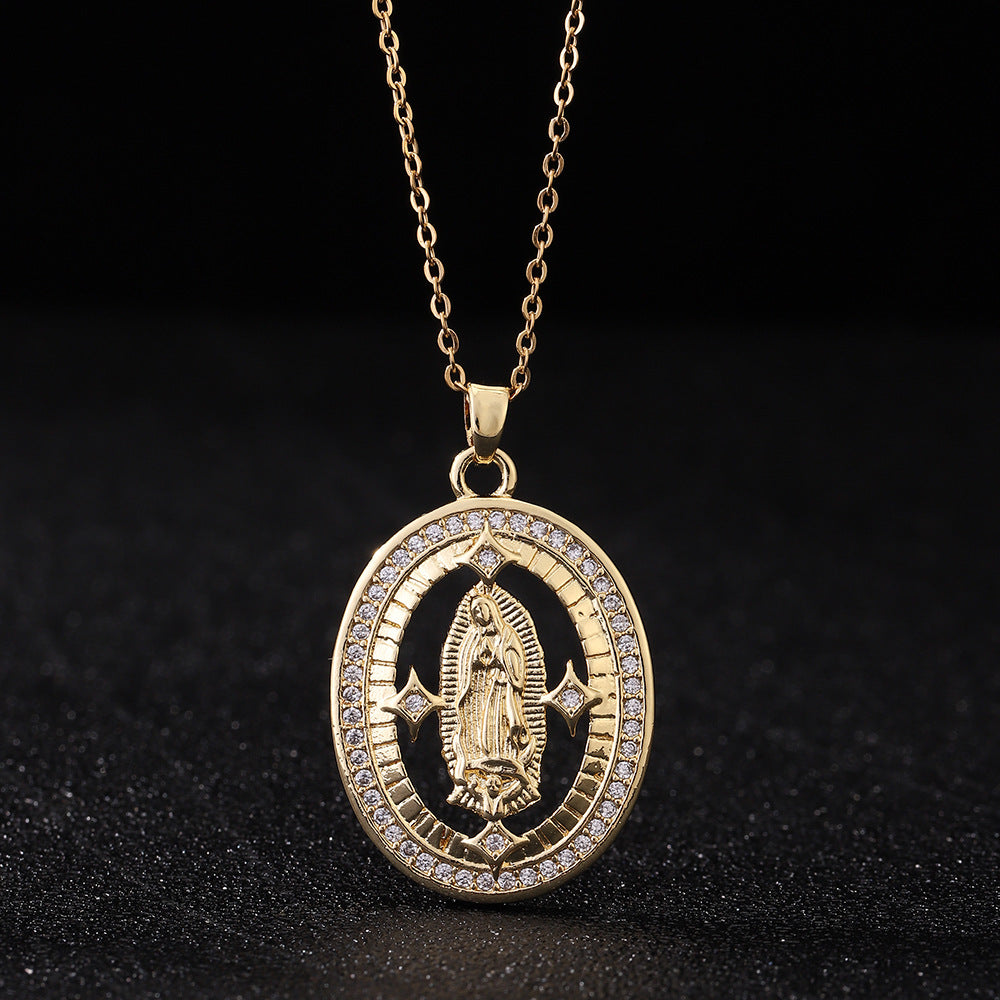 Virgin Mary Pendant Female Light Luxury Necklaces