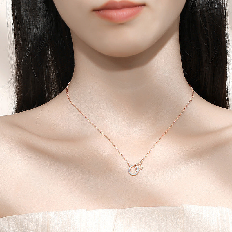 Women's Sterling Sier Fashion Geometry Pattern Summer Cold Necklaces
