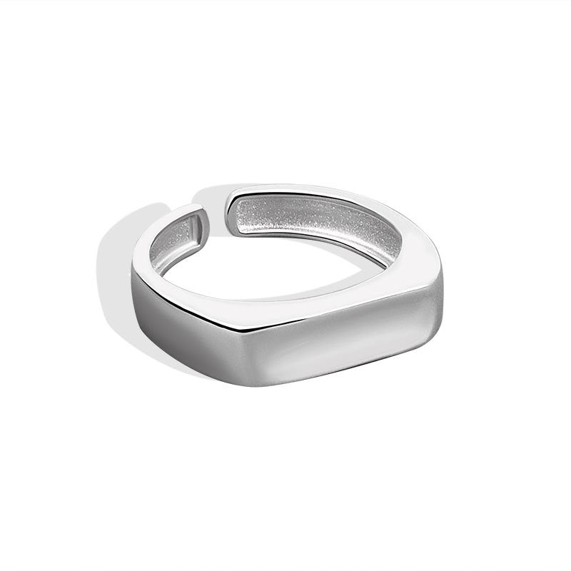 Ein-Wort-Ringe für Damen, modisch, modisch, Disco-Persönlichkeit, Geometrie, rechteckig