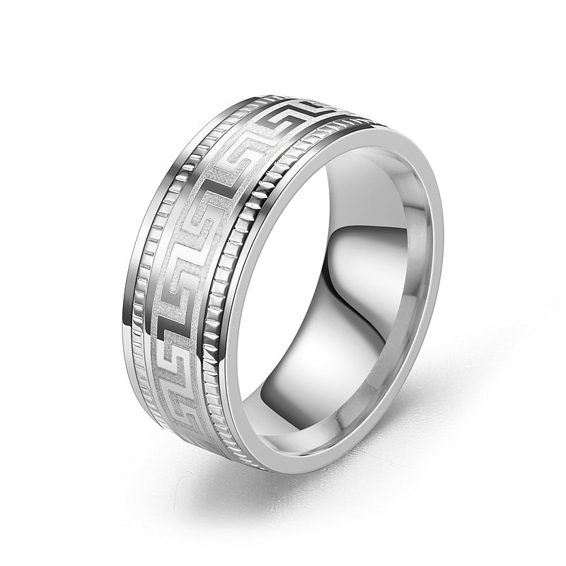 Men's Titanium Steel Retro Fashion Lace Couple Rings