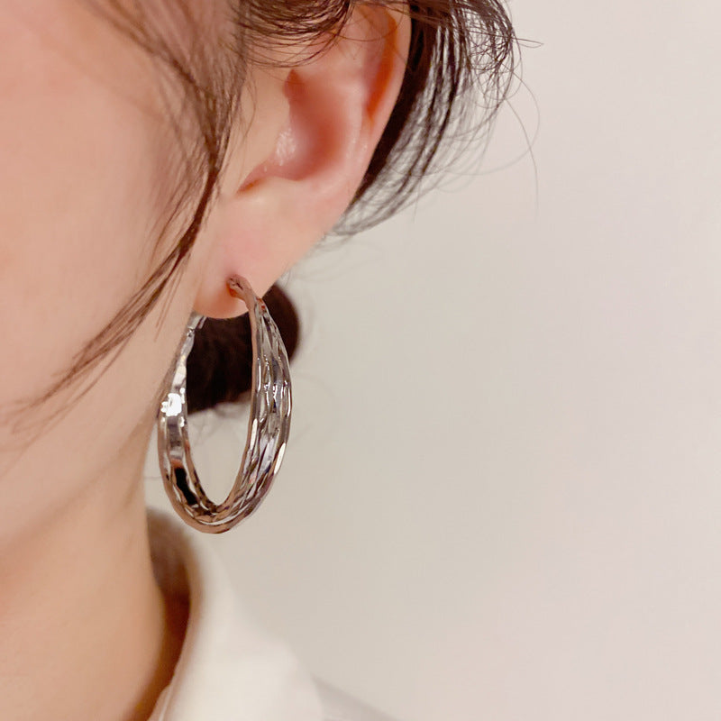 Simple Metal Twisted Ear Light Luxury Earrings