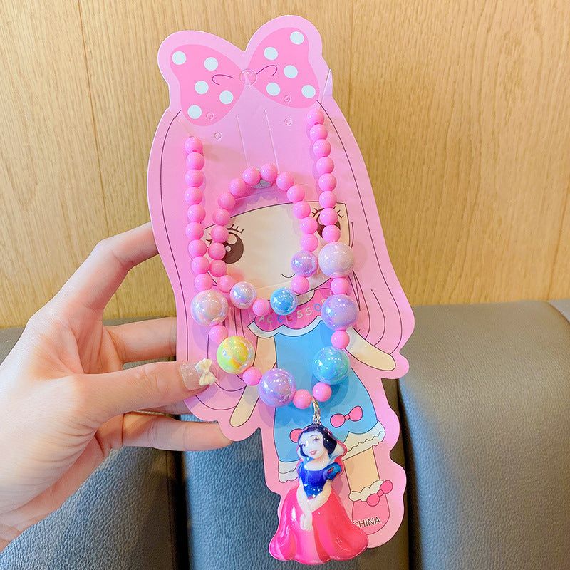Costume à pince d'oreille Belle rose pour enfants, petits colliers de princesse