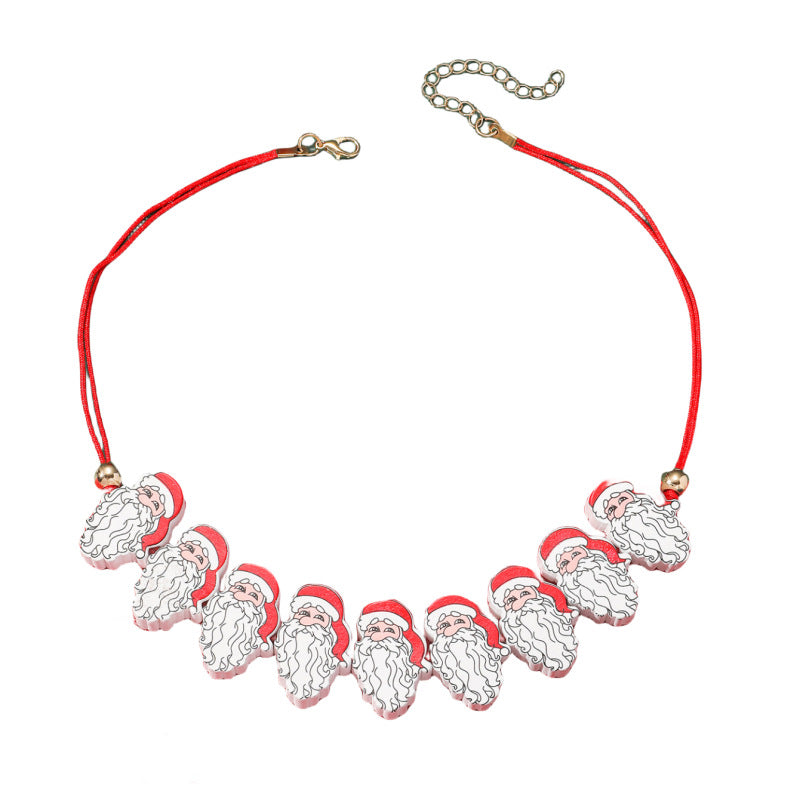 Kreative personalisierte Cartoon-Nischen-Weihnachtsmann-Halsketten für Damen und Herren