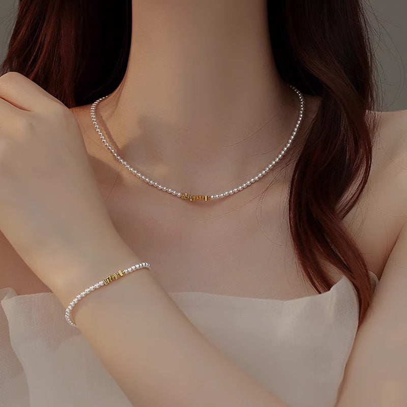 Pièces pour femmes en perles de coquillage d'argent et colliers légers en perles de haute qualité