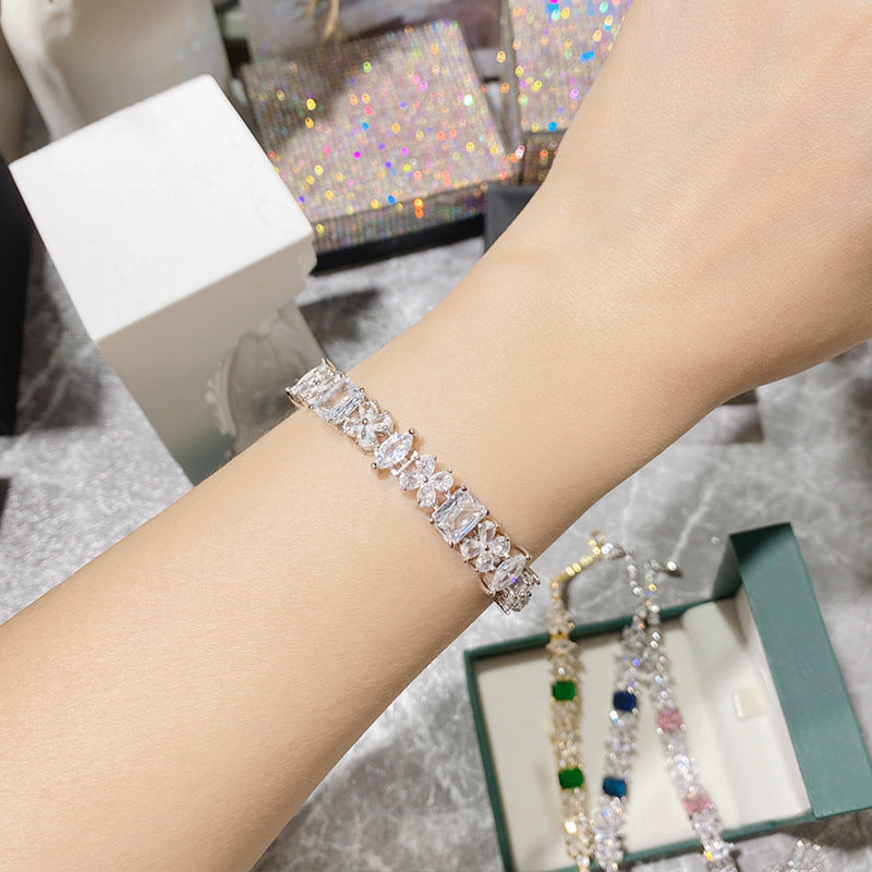 Live-Simulation rosa Temperament Flash farbige Edelsteine Armbänder